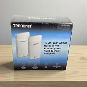 TRENDnet TEW-840APBO2K 14 dBi Outdoor WiFi AC867 PoE Point-to-Point Bridge Kit